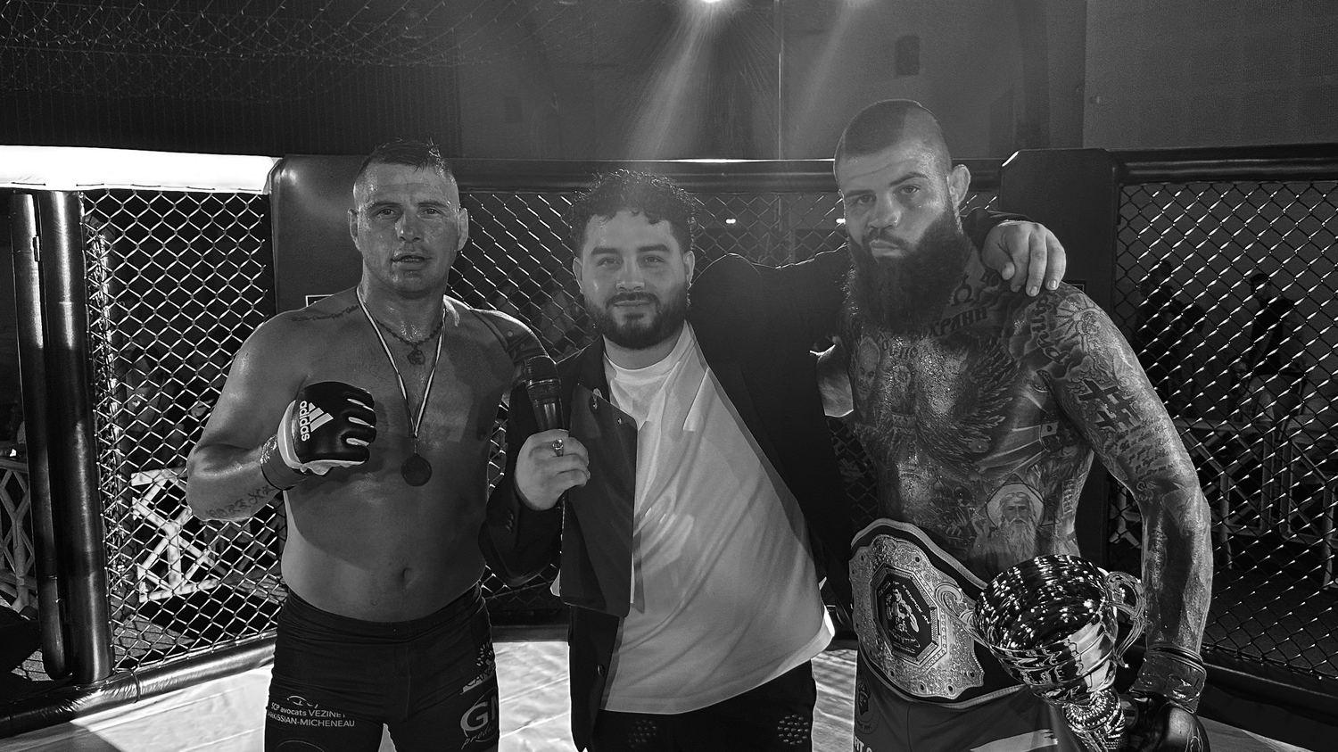 Sofiane Amraoui, animateur micro lors d’un gala de MMA à Revel